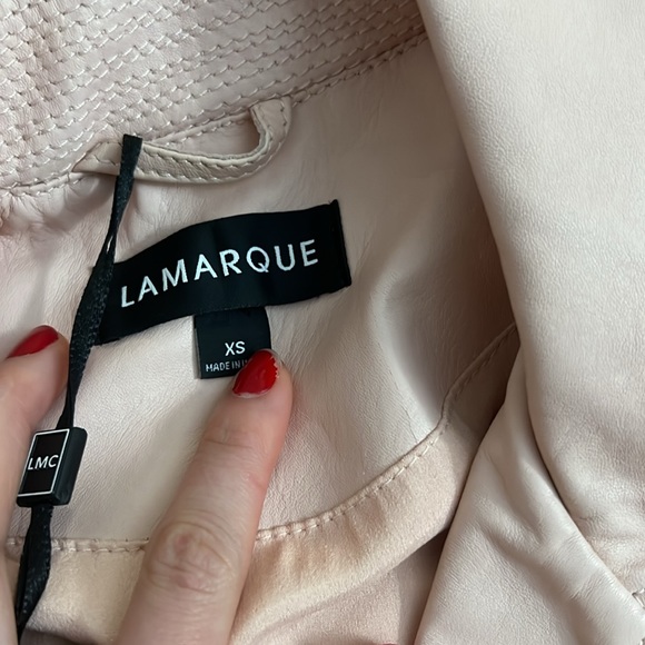 NWT LAMARQUE DONNA GOLD LEATHER JACKET IN BALLET PInk - Picture 8 of 11